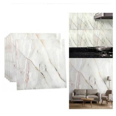 Imagem de 05 Placas Auto-Adesiva Auto Colantes Parede 60x60cm x 2,5mm Mármore Be