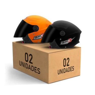 Imagem de Kit 2 Capacetes New Liberty 3 Aberto Viseira Fumê Pro Tork Masculino F