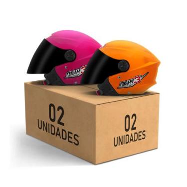 Imagem de Kit 2 Capacetes New Liberty 3 Aberto Viseira Fumê Pro Tork Masculino F