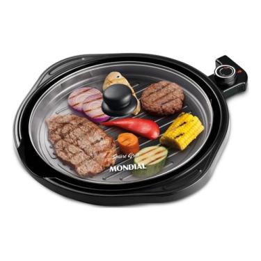Imagem de Grill Redondo Smart Grill 30cm Mondial 1200W - G-04, Preto, 220V