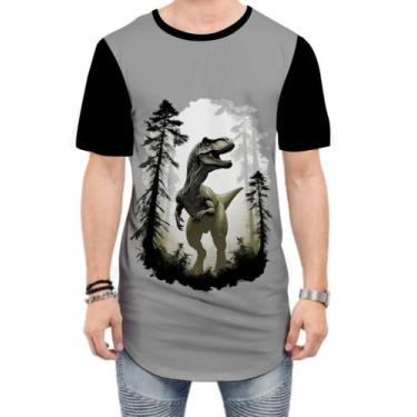 Imagem de Camiseta Longline T-Rex Tiranossauro Dinossauro Jurassico 2 - Kasubeck