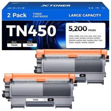 Imagem de Cartucho de toner JCTONER TN450 preto, pacote com 2 impressoras Brothe