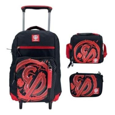 Imagem de Kit Mochila De Rodinha + Lanch + Estojo Box Enaldinho 49456-Masculino