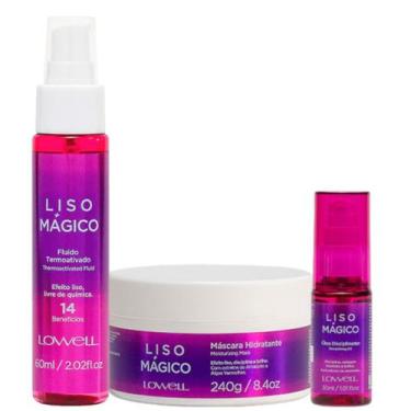 Imagem de Kit Liso Mágico 1 Máscara 240g 1 Fluido 60ml 1 Óleo 30ml Lowell