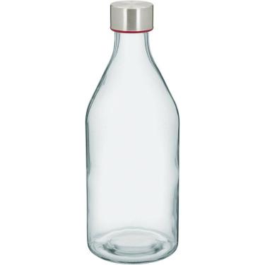 Imagem de GARRAFA SUCO ÁGUA LEITE HOME&CO VIDRO 1 LITRO 25x9x9cm COM TAMPA