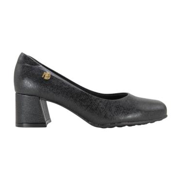 Imagem de Sapato Modare Feminino Salto Médio Bloco Napa Lezard Preto