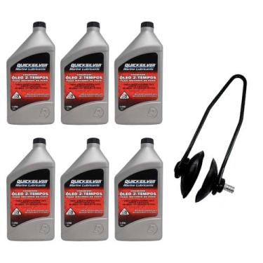 Imagem de Óleo 2T Quicksilver TCW3 1L Kit C/06 + Lava Motor Universal
