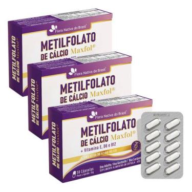 Imagem de Kit 3x Metilfolato de Calcio (Maxfol) + Vitamina E, B6, B12 30 Cápsula