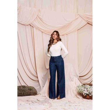 Imagem de Calça Jeans Feminina Wide Leg Petit - 32021