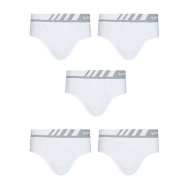 Imagem de Kit Com 5 Cuecas Lupo Slip Microfibra 691-002, Branco, XG