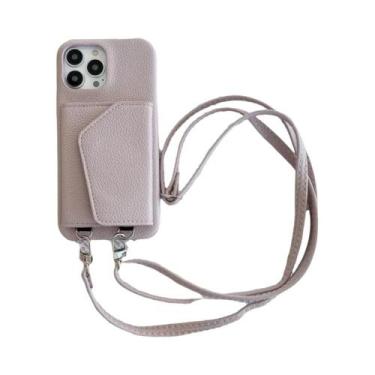 Imagem de Capa De Telefone De Couro Com Alça Transversal Para iPhone 15 14 13 12