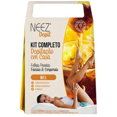 Imagem de Kit Folhas Prontas Mel Neez Depil 20 Corporais 16 Faciais Corpo e Rost