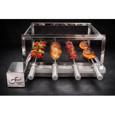 Imagem de Grill Inox 4 Espetos Elétrica Giratória - infinity grill