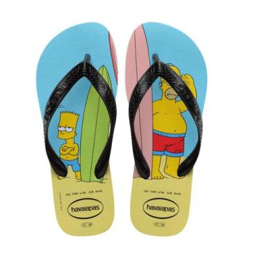Imagem de Chinelo masculino havaianas simpsons, 35/36, Azul preto