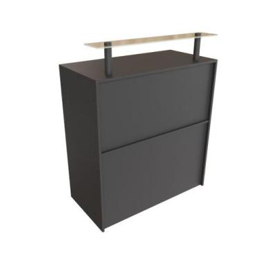 Imagem de Balcão Caixa Para Loja 100% MDF modelo New 89x111x45 cm Comac, Preto