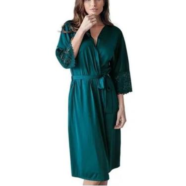 Imagem de Robe Nupcial DeMillus 31005 Tam. A Veste P e M Verde Esmeralda Microfi