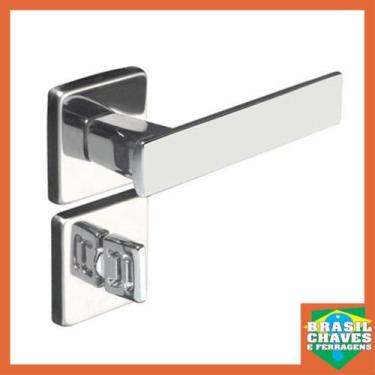 Imagem de Fechadura para Banheiro Quadra Roseta 701-40PB Cromada 40mm Pado Maçan