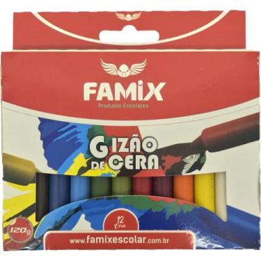 Imagem de Giz de Cera Gizão 12 Cores 120G Pacote com 6 - Famix