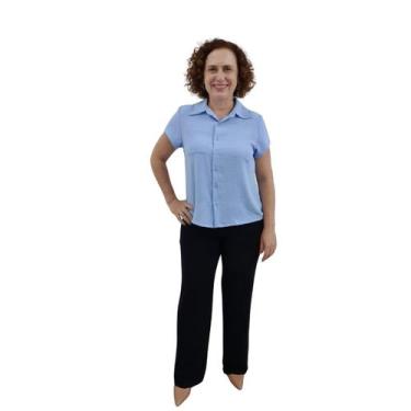 Imagem de Camisa Feminina Manga Curta Estilosa Moderna Trabalho Parque - UNIÃO M
