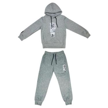 Imagem de Conjunto Infantil Menino Moletom Inverno Tigre - Kiki & Mily, 2, Cinza