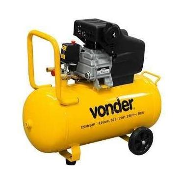 Imagem de Motocompressor de Ar 7,3 Pés 50L 2HP 220V MCV50 Vonder, Amarelo, 220V
