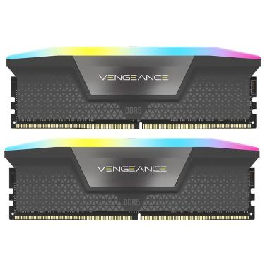 Imagem de Memória RAM Corsair Vengeance RGB DDR5 64GB (2x32GB) 5200MHz com Iluminação RGB Preto CMH64GX5M2B5200Z40K
