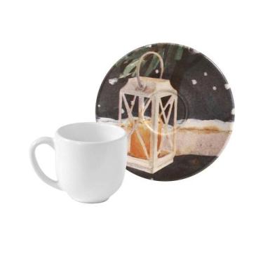 Imagem de CONJUNTO C/ 6 XÍCARAS DE CAFÉ C/ 6 PIRES COUP MERRY CHRISTMAS 112ml - 