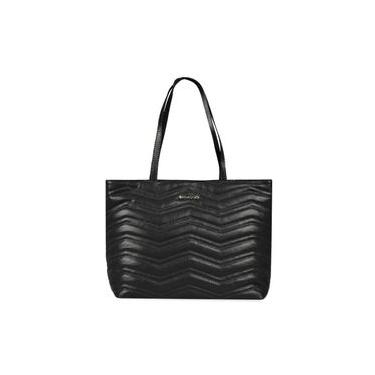 Imagem de Bolsa Tote Feminina Grande ZigZag Couro Matelasse Grande Preta G / Preto
