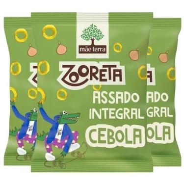 Imagem de Kit Salgadinho Zooreta Mãe Terra Cebola contendo 3 pacotes de 45g cada