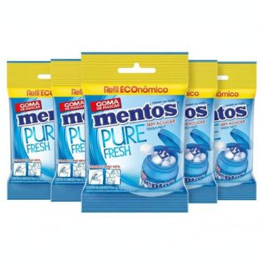 Imagem de Kit Mentos Bag Refil Fresh Mint Zero Açúcar contendo 5 unidades de 56g