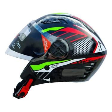 Imagem de Capacete Aberto FW3 X Open Paises Com viseria Cristal Cor:Preto ItalyT