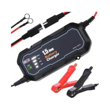 Imagem de Carregador De Bateria Automático Inteligente 12V 1500mA Com LED Para C