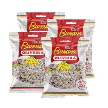 Imagem de Bala de Banana Oliveira contendo 4 unidades de 500g cada