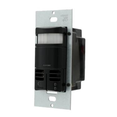 Imagem de Leviton Interruptor de parede OSSMD-GDE de relé duplo Decora com sensor de ocupação multitecnologia, preto