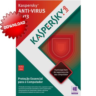 Imagem de Antivírus Kaspersky 2013 Download para 10 Computadores
