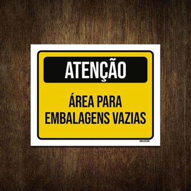 Imagem de Placa De Sinalização - Atenção Área Embalagens Vazias 18X23