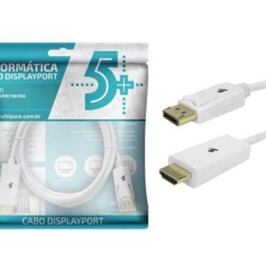 Imagem de Cabo Displayport 1.2 Displayport + Hdmi Branco 2M Com Trava