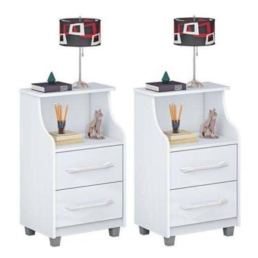 Imagem de Conjunto 2 Mesas de Cabeceira Topázio Branco