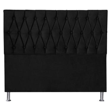 Imagem de Cabeceira Casal 1,40m Paris Suede Preto