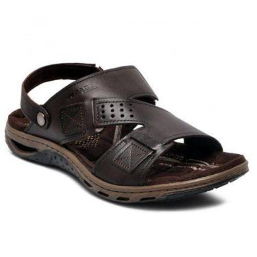 Imagem de Sandalia Papete Casual Masculina Couro Amortech Pegada 131662