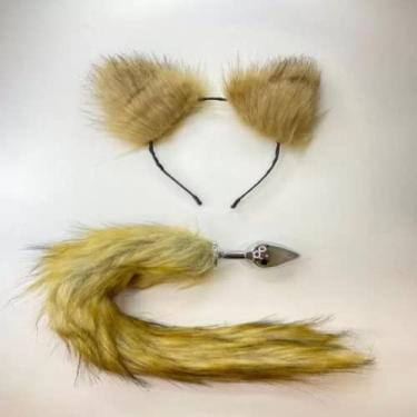 Imagem de Kit Orelhas de Pelúcia com Plug Anal Calda Raposa