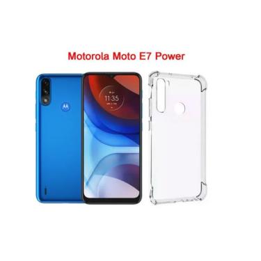 Imagem de Kit Capa + Película Vidro 3D Compatível Moto E7 Power Capinha Celular Motorola Case Silicone Flexível