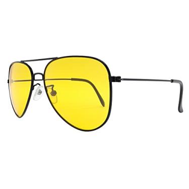 Imagem de Óculos de Sol Aviador Clássico Lente Amarelo Claro Proteção UV400