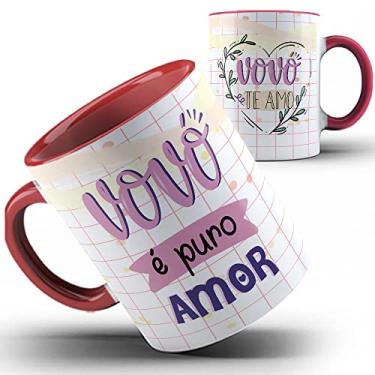 Imagem de Caneca vermelha xícara Vovó avó é puro amor
