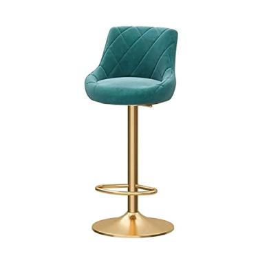 Imagem de Banco De Bar, Banco De Pequeno-almoço Ajustável, Banco De Bar Com Balcão Giratório Mecânico De Altura, Banco De Bar Para Cozinha/Sala De Jantar/Estar Cadeira De Veludo Banco De Pequeno-almoço