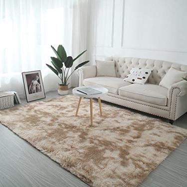 Imagem de Tapetes de área modernos decoração de casa tapetes macios e macios para sala de estar quarto quarto de crianças felpudo tapete antiderrapante macio interior (cáqui) 81 cm x 119 cm