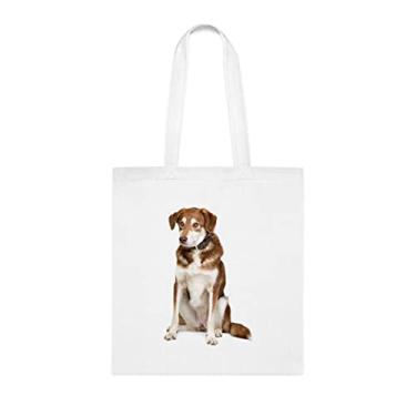 Imagem de Bolsa para cachorro Kelpie australiano, presente para cachorro Kelpie australiano, aniversário de cachorro Kelpie australiano bolsa de ombro para cachorro Kelpie australiano, bolsa reutilizável para cães Kelpie australianos, Branco