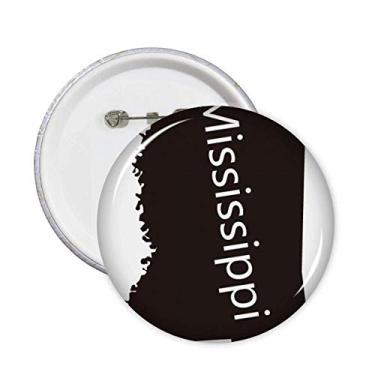 Imagem de Mississippi EUA mapa contorno pinos crachá botão emblema decoração acessório 5 peças