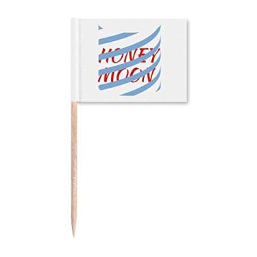 Imagem de Marcadores de palito de dente com linhas de lua de mel para decoração de festa