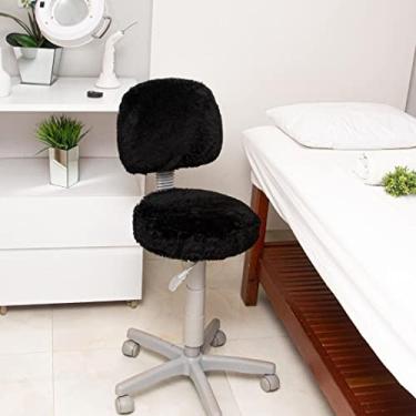 Imagem de Capa para Cadeira Mocho Odontologica Felpuda Pelo Curto Q (Preta)